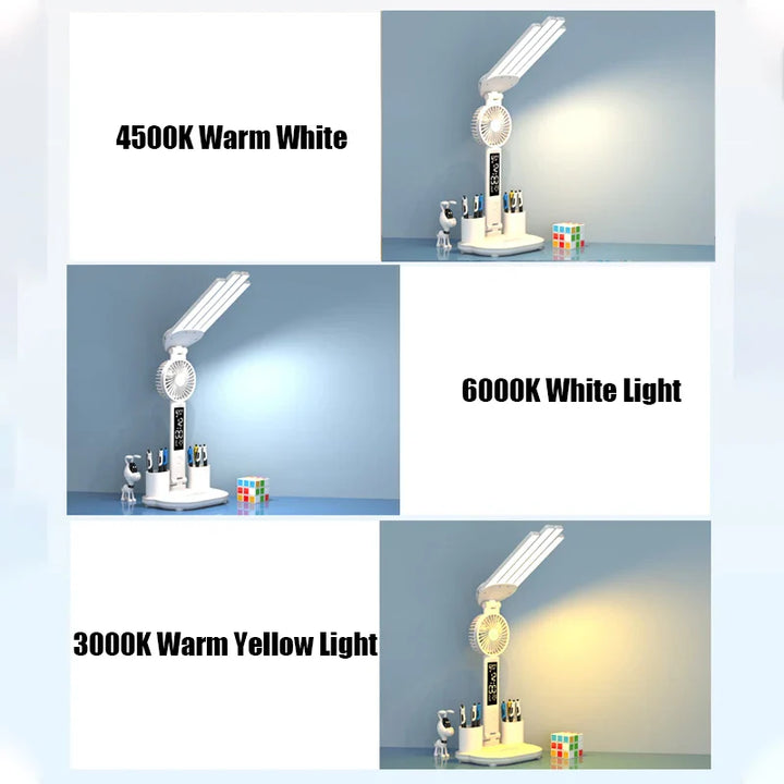 Multifunksjonell 3 i 1 Skrivebord LED Lampe | Skanto
