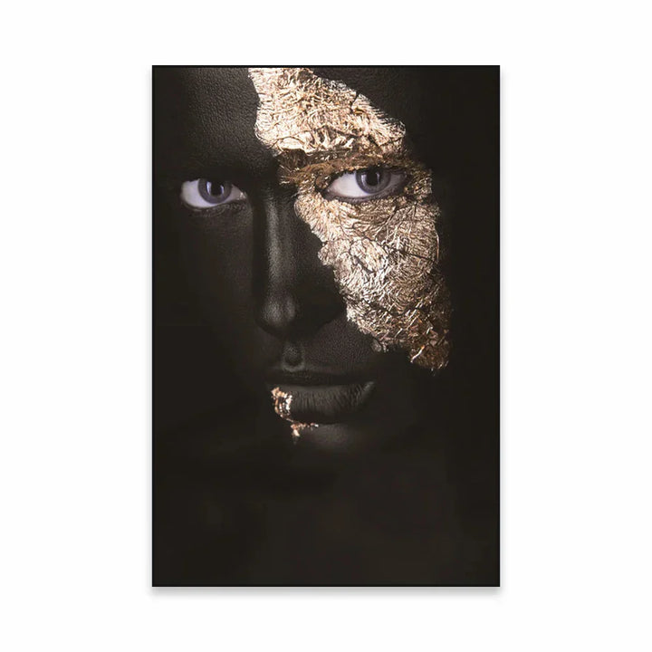 Golden Girl Fashion Wall Art Fine Art Canvas Prints Modern Abstract Portrait Pictures For Living Room Bedroom Boutique Lounge Art Decor | Skanto
