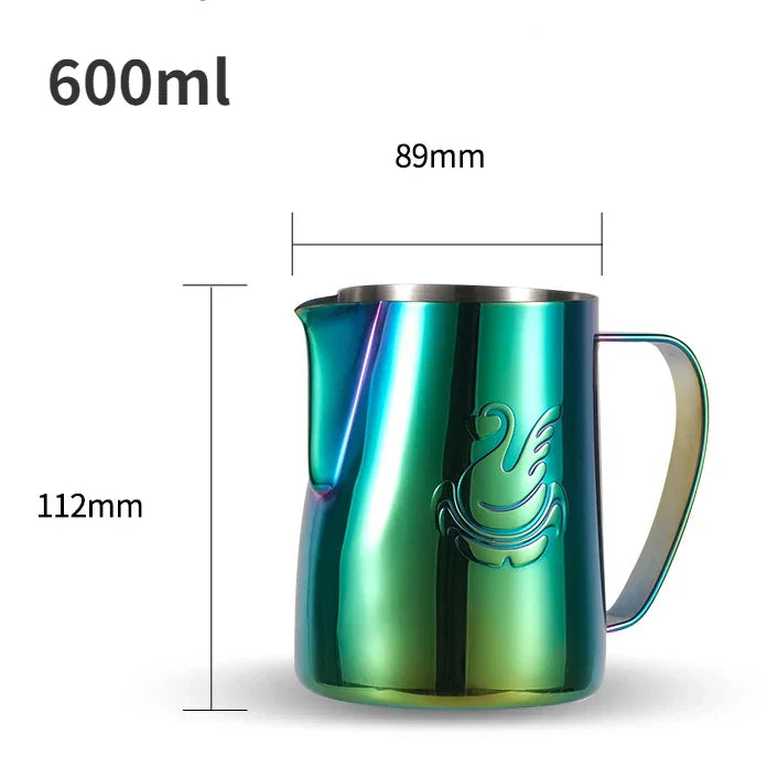 Skanto | 600ml rustfritt stål kaffekanne melkeskummer kopp kremfremstiller espresso latte kunst verktøy elegant svane