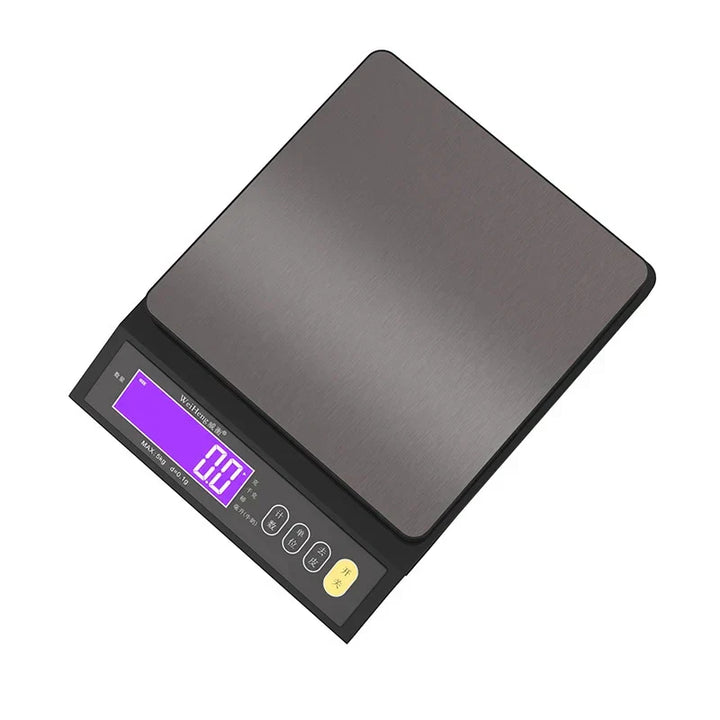 Skanto | 5 kg/0.1 g og 10 kg/1 g digital elektronisk kjøkkenvekt, LCD-skjerm, helt vanntett rustfritt stål vektsverktøy for baking