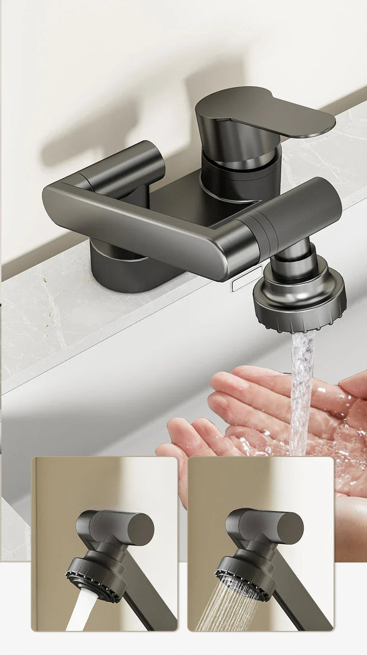 Aqua Twist Duo-Flex Servantbatteri – 360° svingende to-hulls blandebatteri for varmt og kaldt vann Skanto