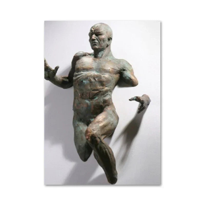 Modern Urban Abstract Iron Statue Wall Art Fine Art Canvas Prints 3D Visualization Figure Art Pictures For Minimalist Apartment Wall Decor | Skanto