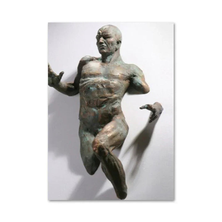 Modern Urban Abstract Iron Statue Wall Art Fine Art Canvas Prints 3D Visualization Figure Art Pictures For Minimalist Apartment Wall Decor | Skanto