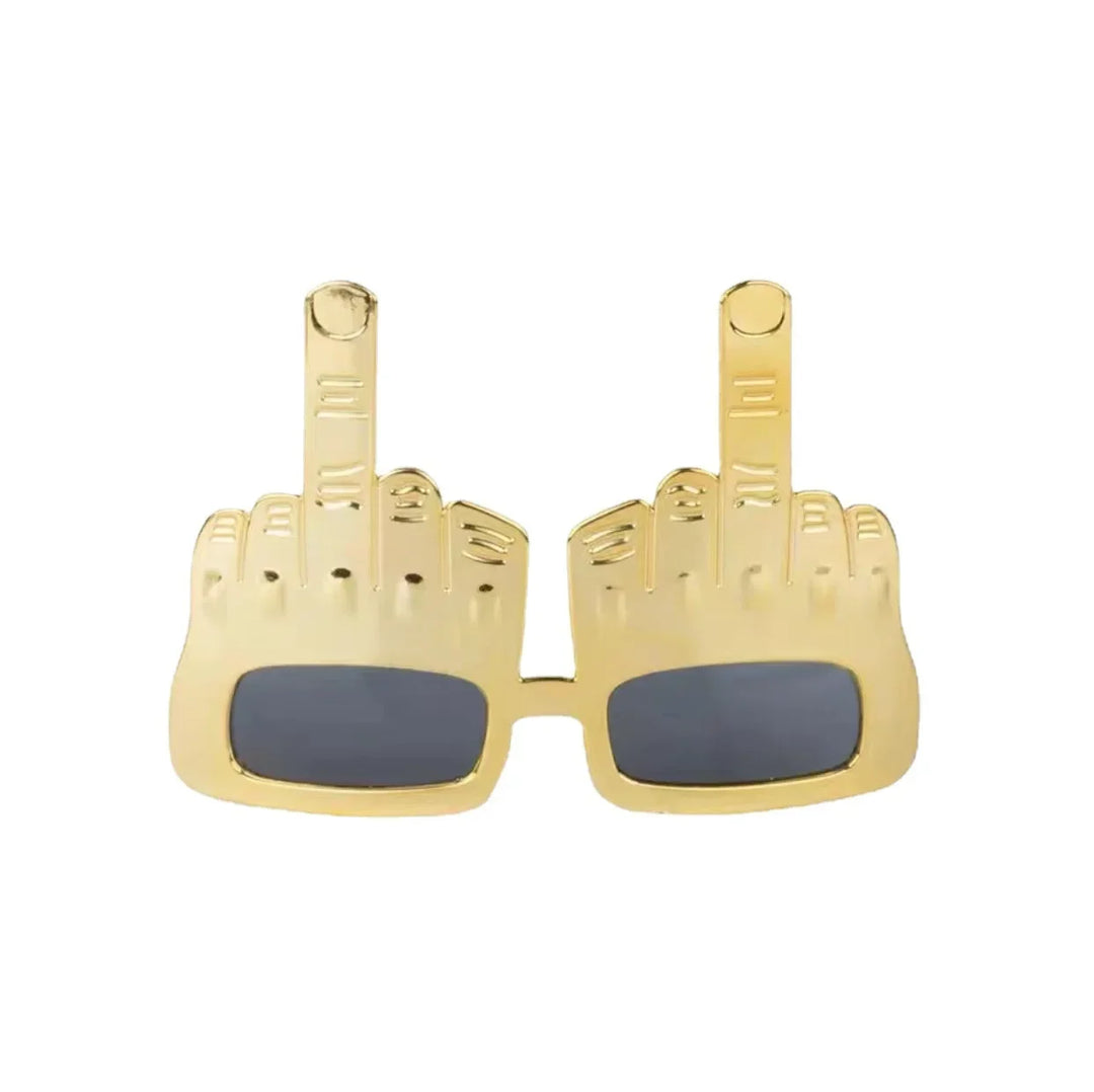 Bold Gold Middle Finger Party Solbriller | Skanto