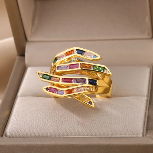 Skanto | Geometrisk Klør Spredt Diamant Ring
