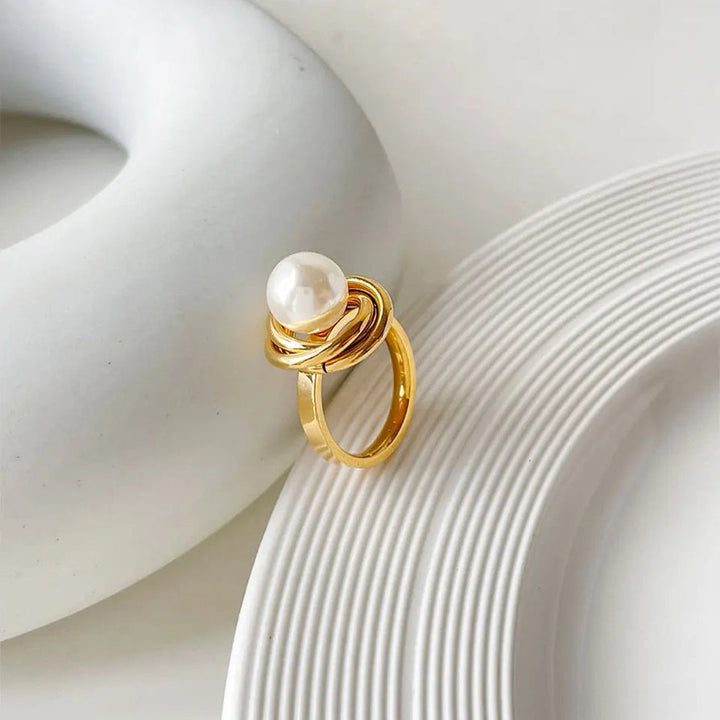 Skanto | 18k Klassisk Utsagn Dual Disc Perle Ring