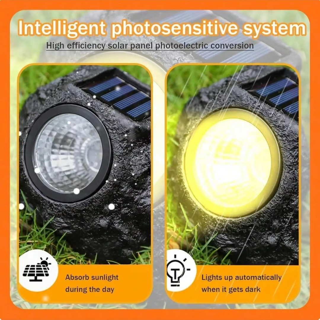 Solarbetriebener LED-Steinstrahler for Gartengestaltung