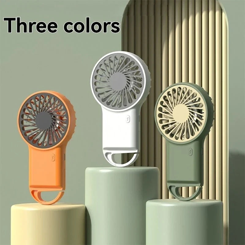 Ny sammenleggbar USB-ladbar mini-vifte | Håndholdt skrivebordsvifte med tegneserie-design og krok for utendørs, hjemme- og kontorbruk | Skanto