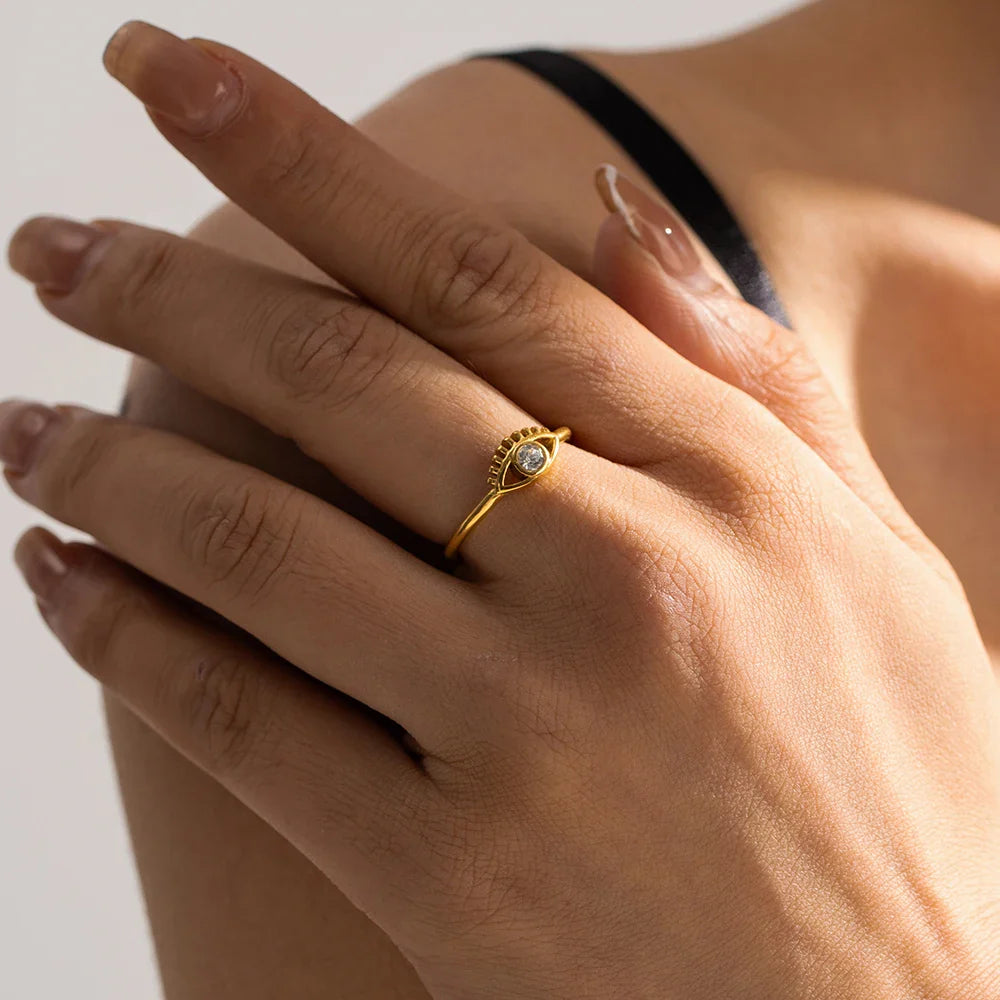 Skanto | Justerbar 18k Diamant Senter Ondt Øye Ring