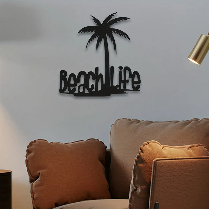 Beach Life Coconut Tree Metal Wall Art 3D Decoration for Living Room Bedroom Home Office Wall Decor | Skanto