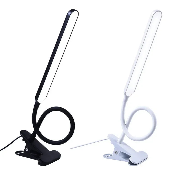 Skanto | LED Klemlys LumaFlex | 3 Lysfarger & 10 Lysstyrkenivåer | USB Drift | Fleksibel Hals | Øyevennlig & Dempbar