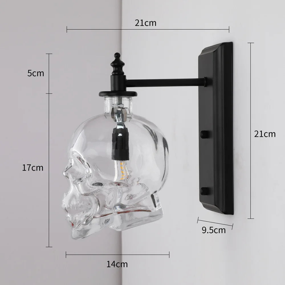 Skanto | Gotisk Hodeskalle Flaske Retro Vegglampe