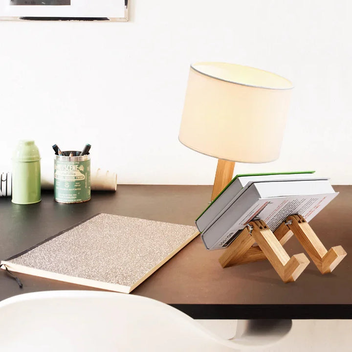Wooden Lamp with Book Holder - RutanFlex | Skanto