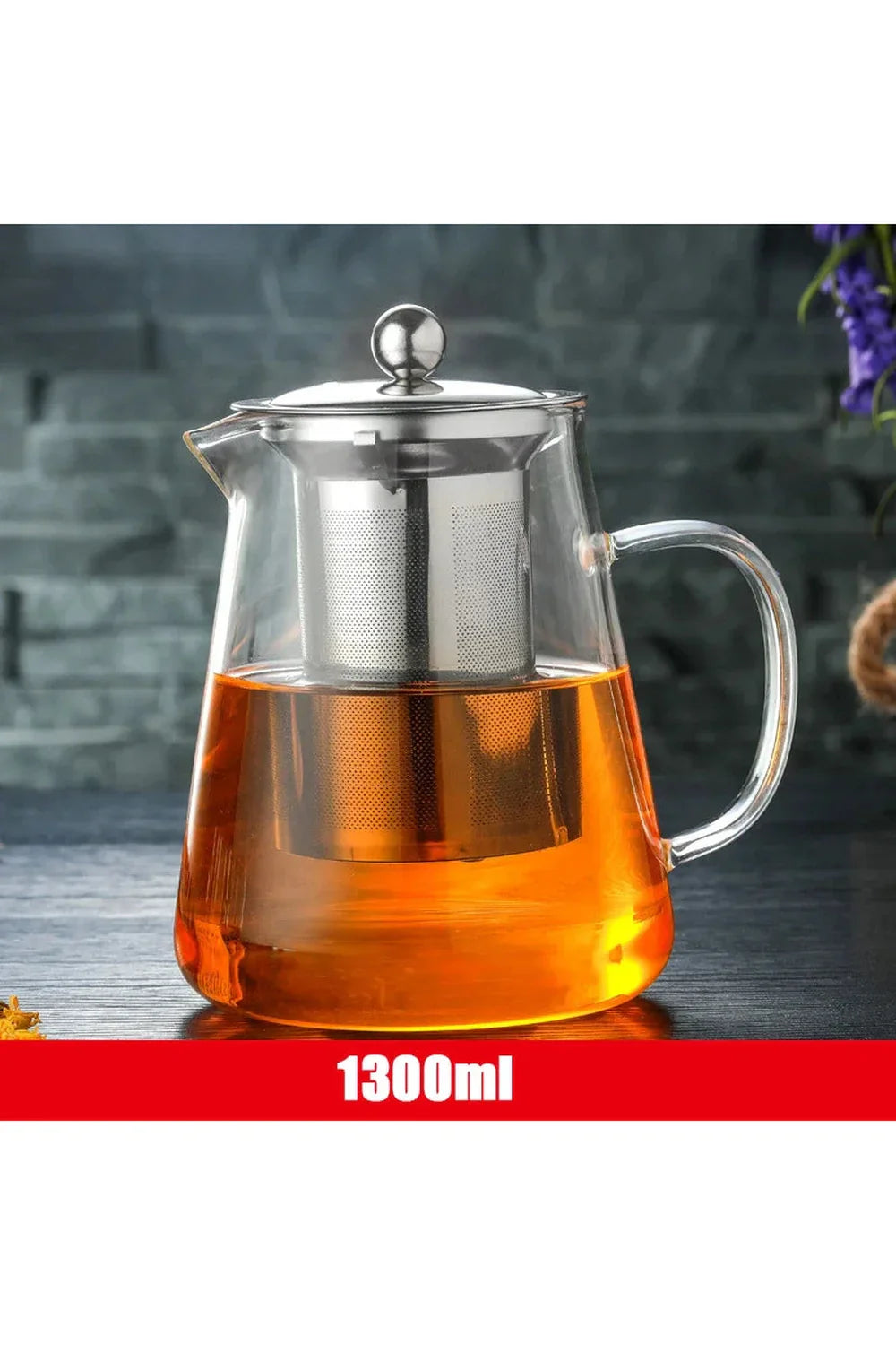 Skanto | Teapot i glass med infuser i rustfritt stål