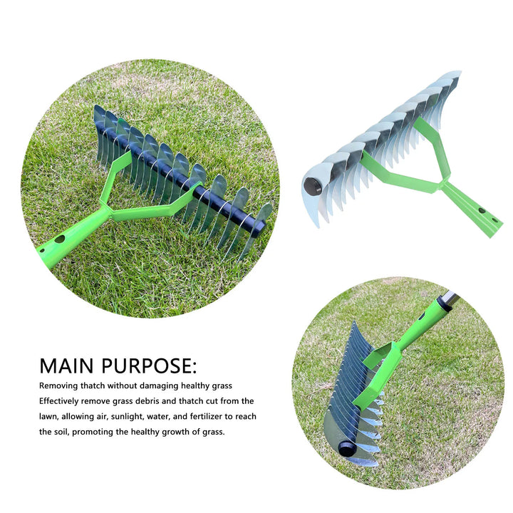 Skanto | RasenPro Rake Head | Gress Scarifier Rustfritt Stål | Bøyd Tinner | For Mose, Blader & Jordpleie