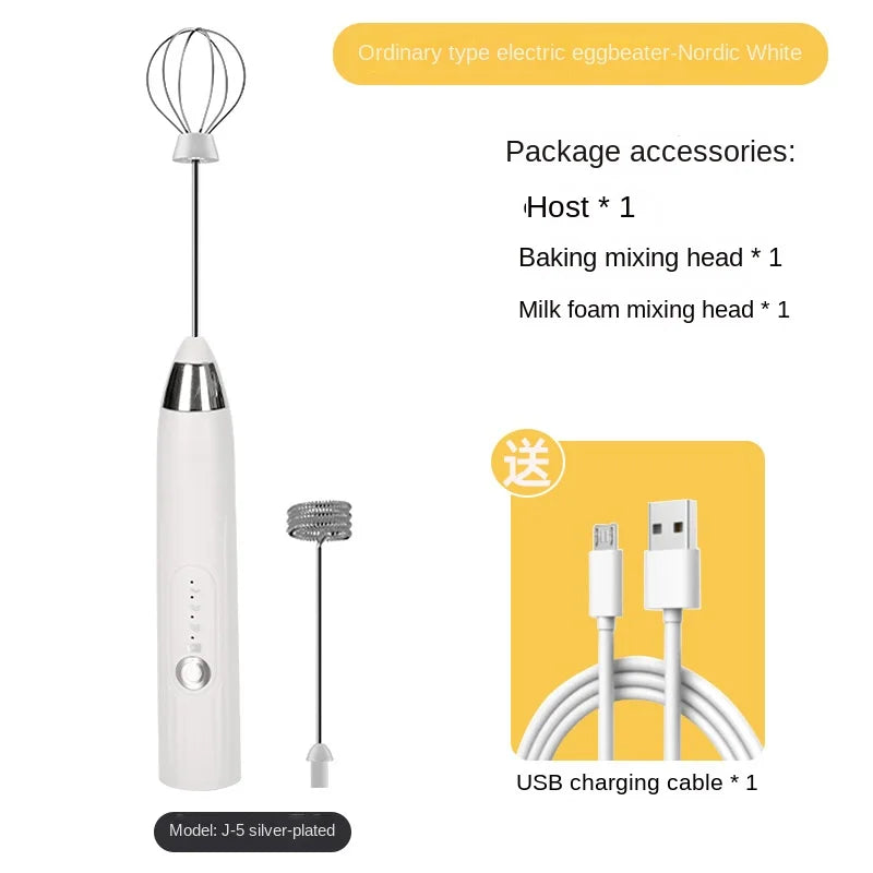 Skanto | CREMIX Elektrisk Melkeskummer & Mixer | 3 Hastigheter | Dobbel Vedlegg Laget av Rustfritt Stål | USB Lading