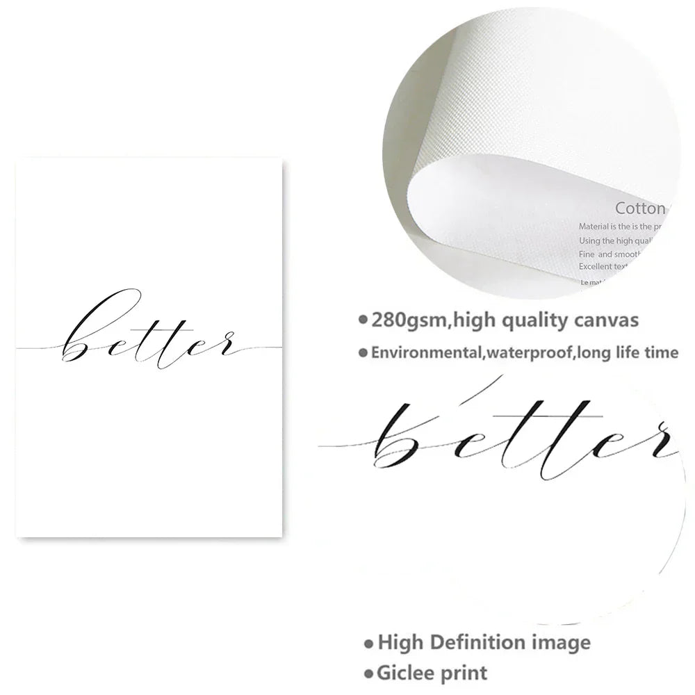 Lovers Quote Wall Art Black White Minimalist Typographic Posters Fine Art Canvas Prints Picture For Bedroom Living Room Art Decor | Skanto