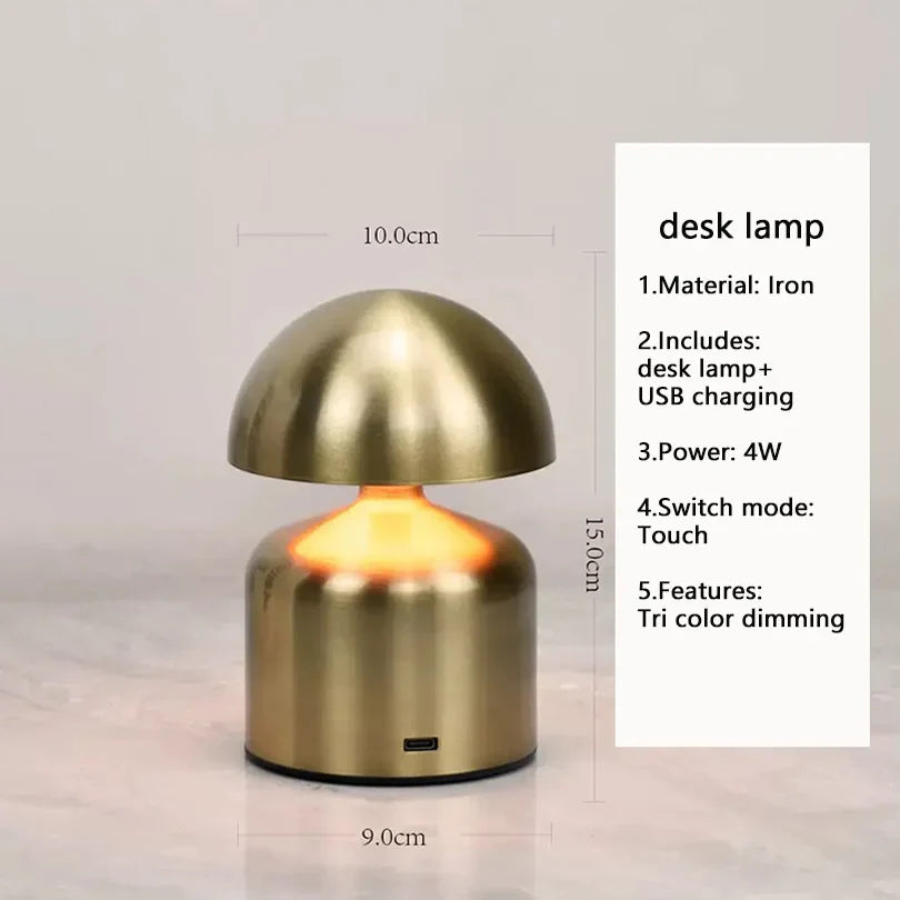 Skanto | LumoVerde LED bordlampe | Oppladbar | 3 fargetemperaturer & berøringsdimmer | 4W | 5V