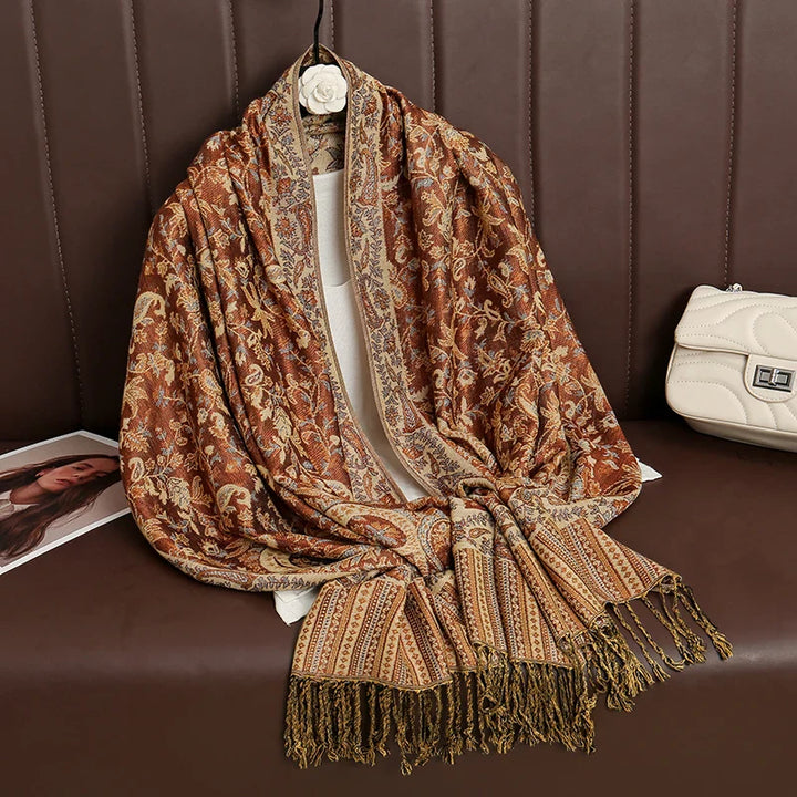 Skanto | Élégancea | Dame skjerf | Cashmere følelse | 70 × 190 cm | Luksus trykk & varm