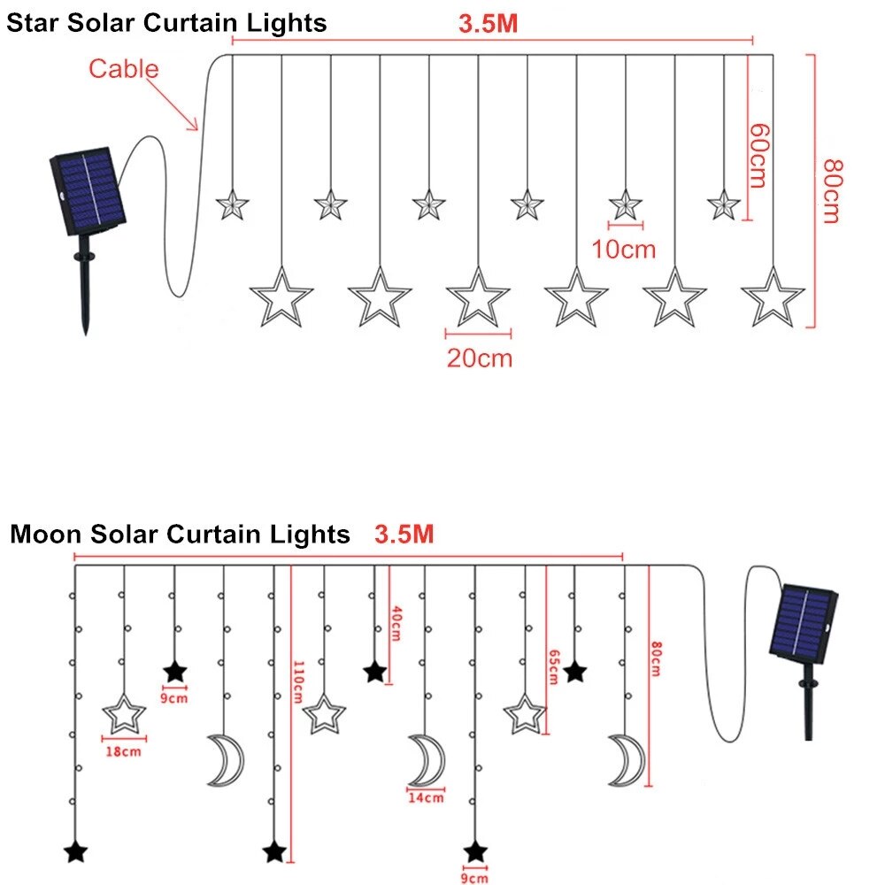 Skanto | Solar Måne Stjerne Lampe LED Lyskaster Dekorasjon