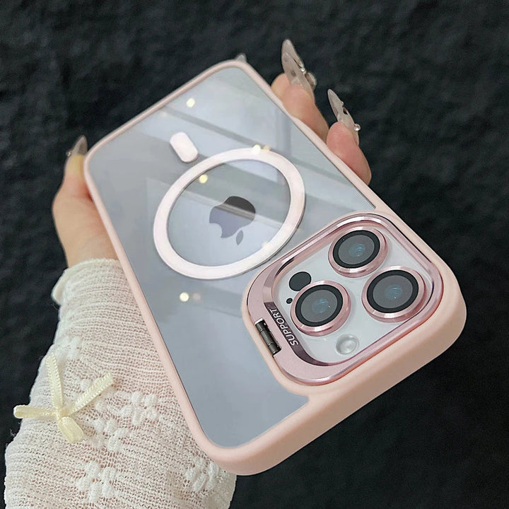 Skanto | Magnetisk Sjokkbestandig Magsafe Mobildeksel Stativ Glass Linsebeskytter Deksel