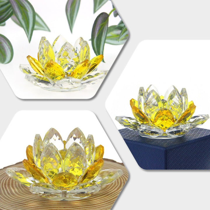 Skanto | Crystal Lotus Flower Craft Glass Paperweight Home Decoration Ornaments Figures Home Wedding Party Decor Gifts Souvenir