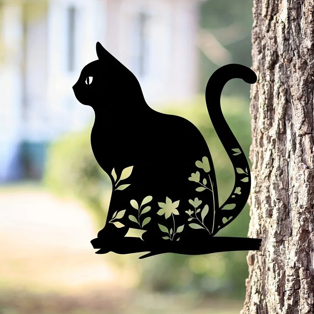 Skanto | Metall katte silhuett for hage og terrasse dekorasjon