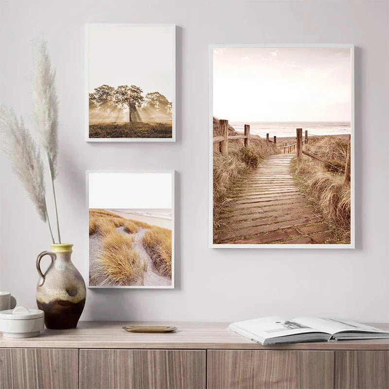 Simple Nature Floral Landscape Gallery Wall Art Fine Art Canvas Prints Minimalist Nordic Pictures for Living Room Scandinavian Home Decor | Skanto