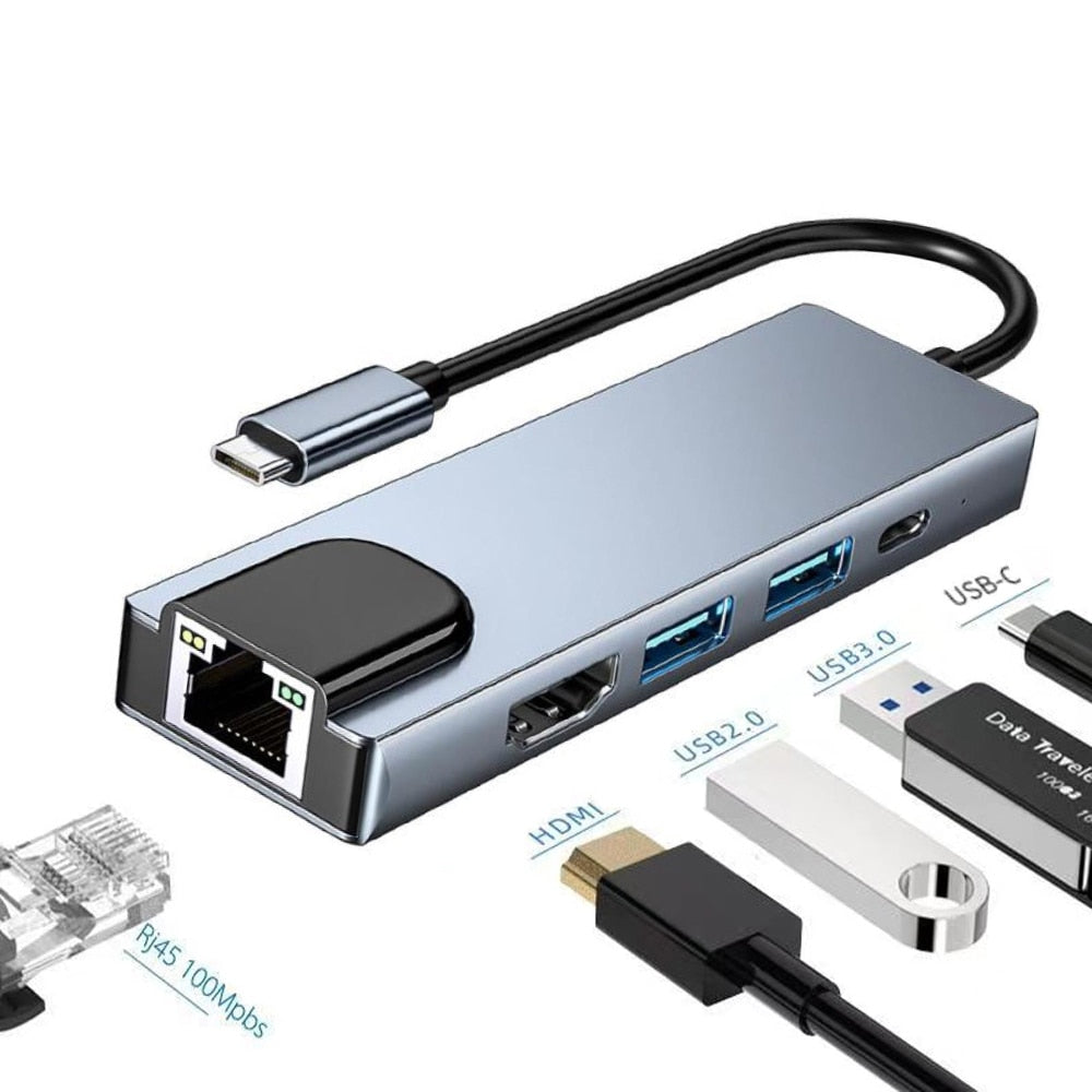 Skanto | Thunderbolt 3 USB-C Hub med HDMI, PD, SD/TF for MacBook Air M1 og iPad Pro