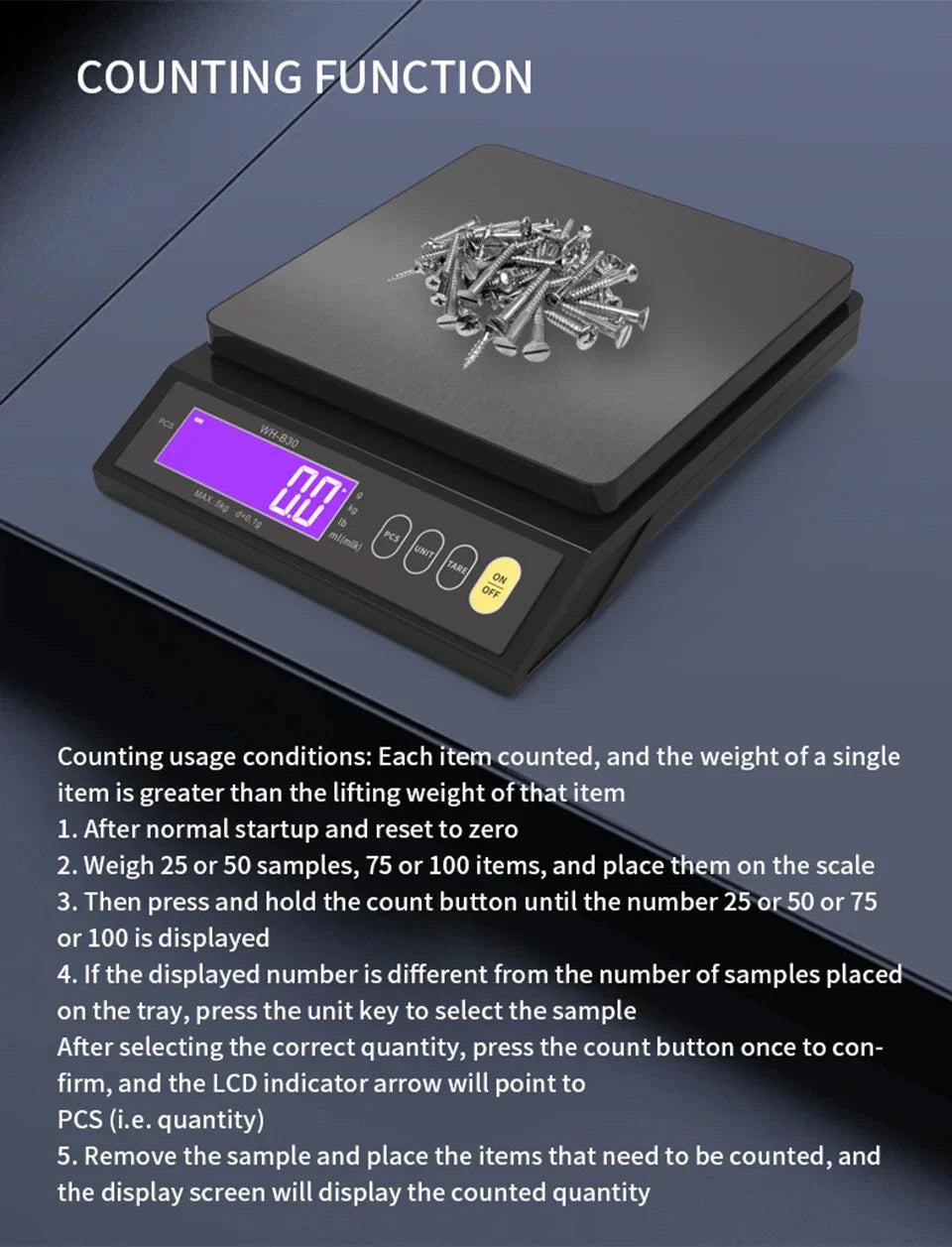 Skanto | 5 kg/0,1 g og 10 kg/1 g digital elektronisk kjøkkenvekt, LCD-skjerm, hel vanntett rustfritt stålværktøy for baking