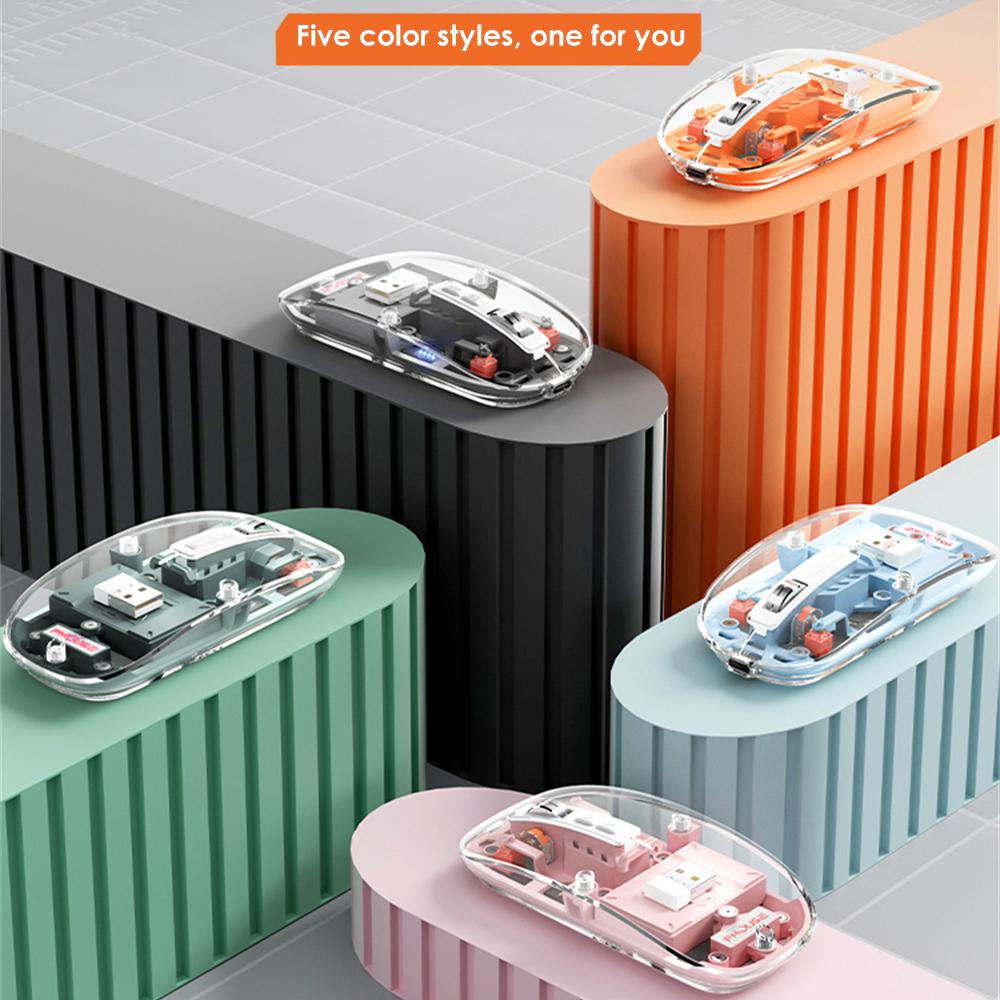 Norvo | Stille Gjennomsiktig Klar Klikk Trådløs Mus