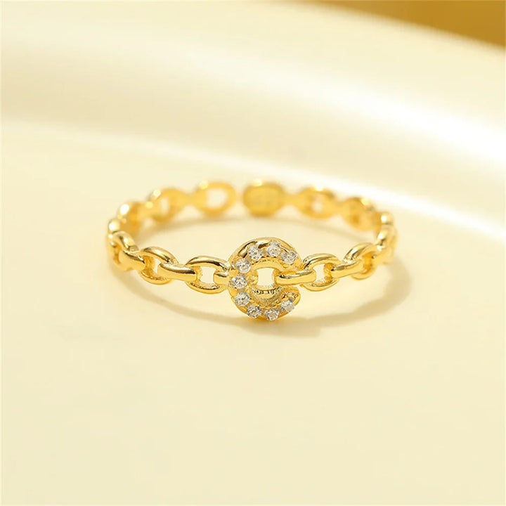 Skanto | Delikat Diamant Bokstav Initial Ring