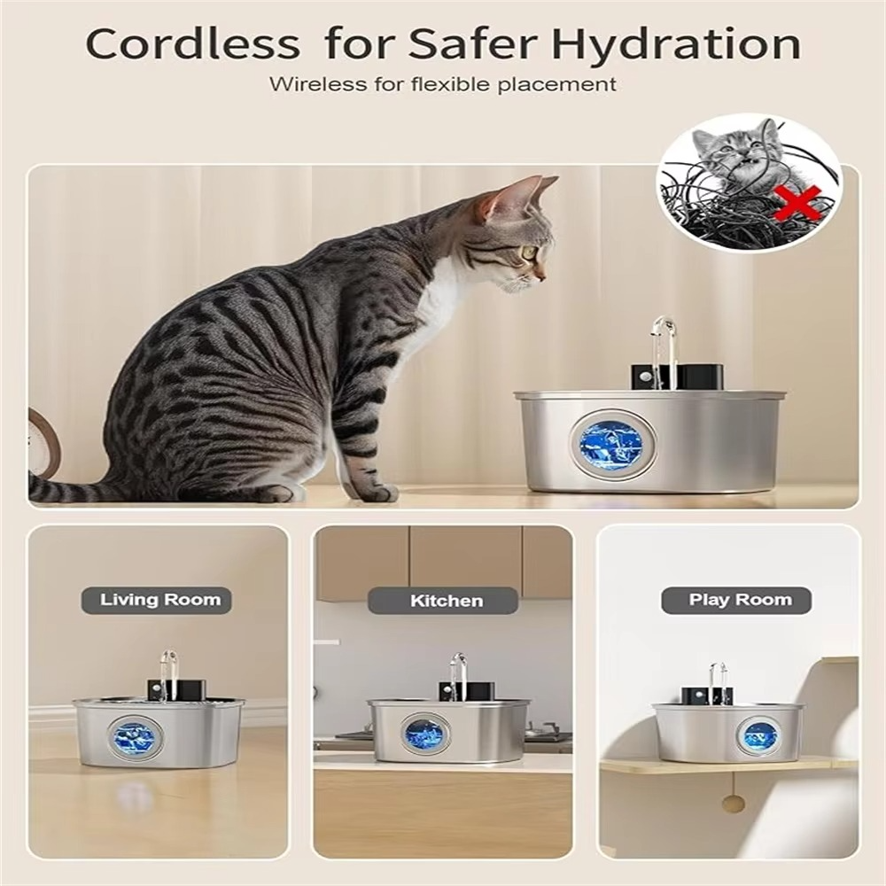 Skanto | Store kapasitets automatisk pet hydrasjonsstasjon med USB-lading og smart sensor