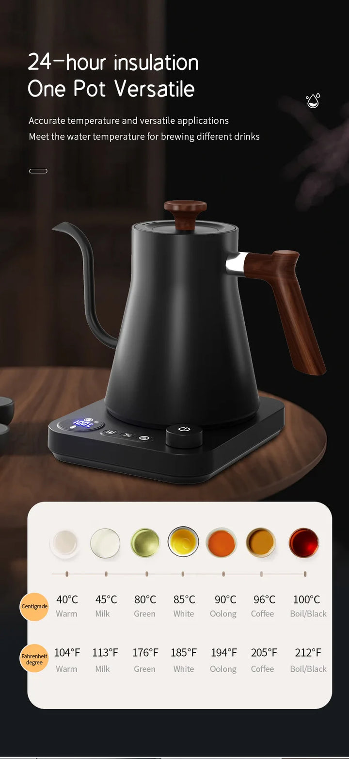 Skanto | 1200W Intelligent Elektrisk Vannkoker - Goose Neck Hånd Brygget Kaffe-kanne for Melkepulver & Presis Brygging