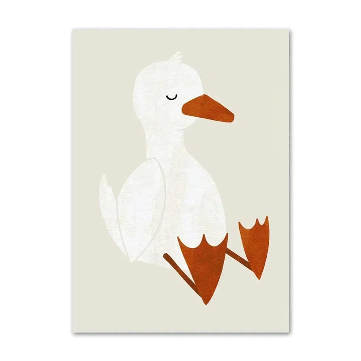 Cute Baby Animals Kids Room Wall Art Illustrations Fine Art Canvas Prints Goose Mouse Lion Polar Bear Posters For Baby Room Wall Decor | Skanto