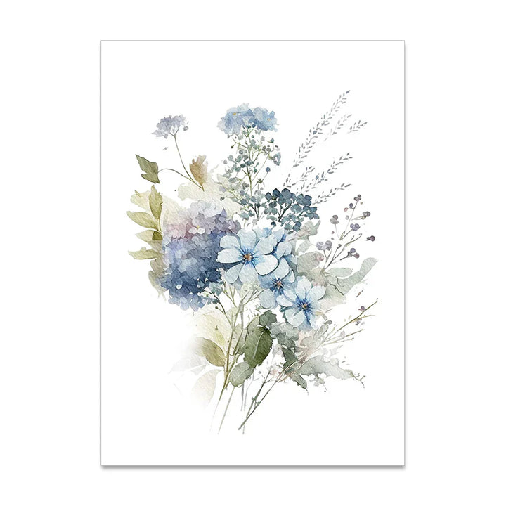 Minimalist Wildflower Watercolor Wall Art Fine Art Canvas Print Botanical Posters Pictures For Living Room Home Decor | Skanto