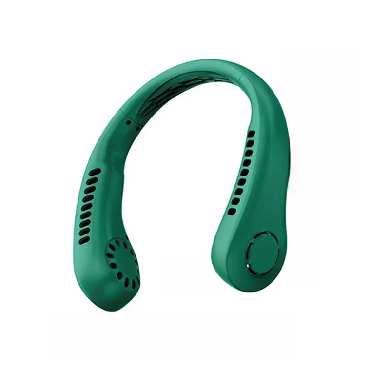 Bærbar Mini Hals Henging Vifte - Luftkjølt, Bærbar USB Vifte for Utendørs Sport, Løping, Reising, Bladfri Design | Skanto