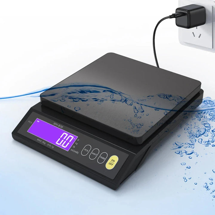 Skanto | 5 kg/0,1 g og 10 kg/1 g digital elektronisk kjøkkenvekt, LCD-skjerm, hel vanntett rustfritt stålværktøy for baking