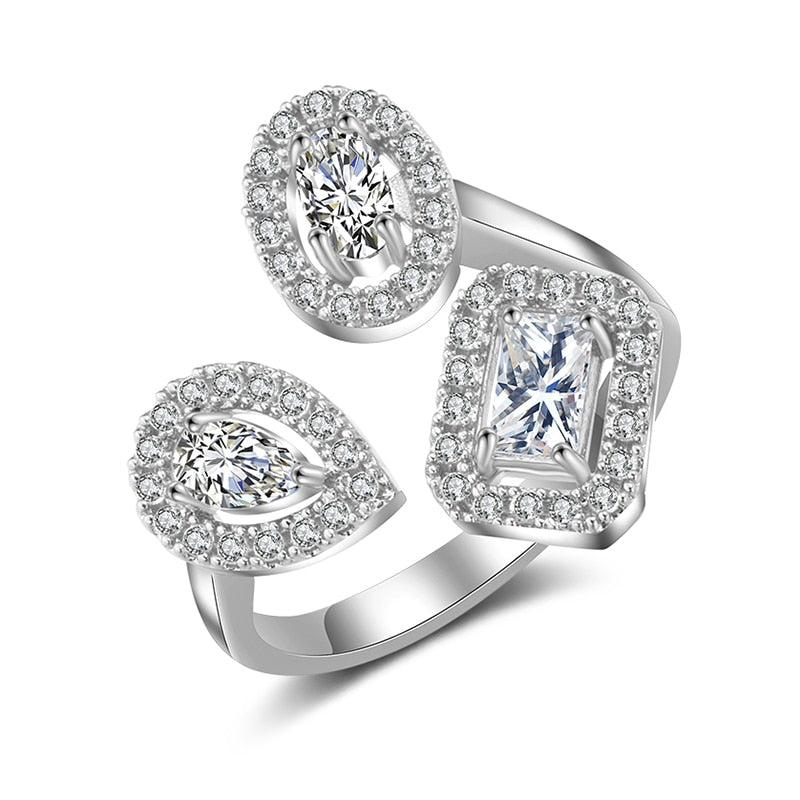 Skanto | Vann Dråpe Zircon Chic Justerbar Ring