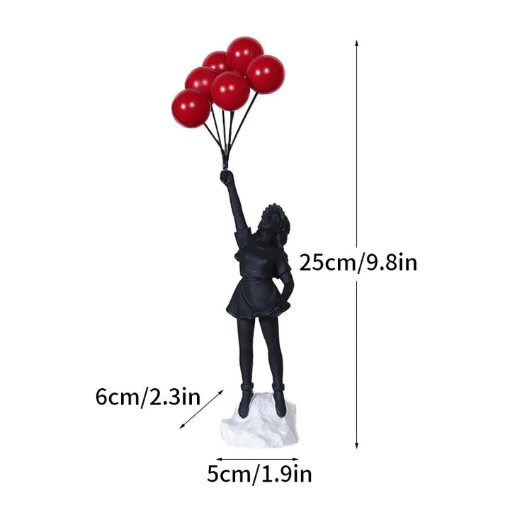 Skanto | Artify Banksy skulpturkolleksjon | Blomsterkaster & ballongjente | Popkunstfigurer | Moderne kontor- og hjemmeinnredning