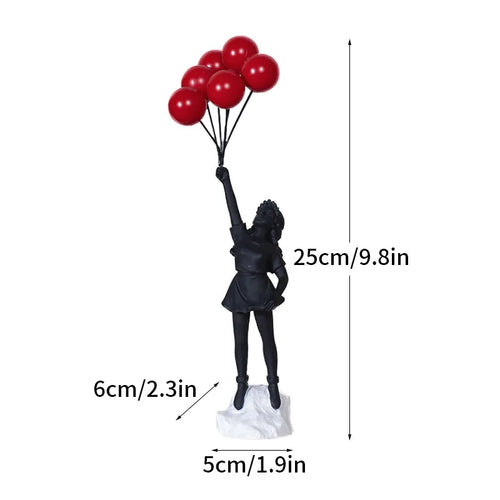 Skanto | Artify Banksy skulpturkolleksjon | Blomsterkaster & ballongjente | Popkunstfigurer | Moderne kontor- og hjemmeinnredning
