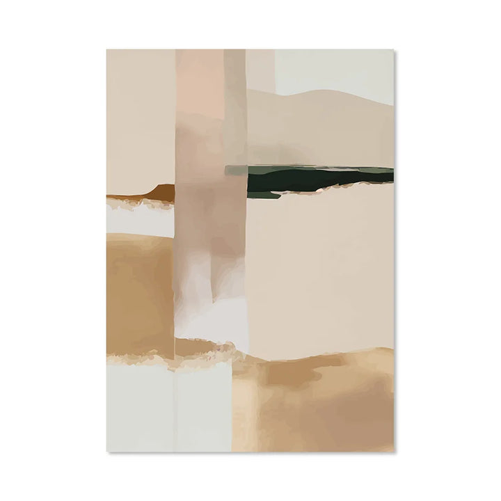 Neutral Color Block Beige Black Wall Art Fine Art Canvas Prints Modern Abstract Pictures for Living Room Bedroom Art Decor | Skanto