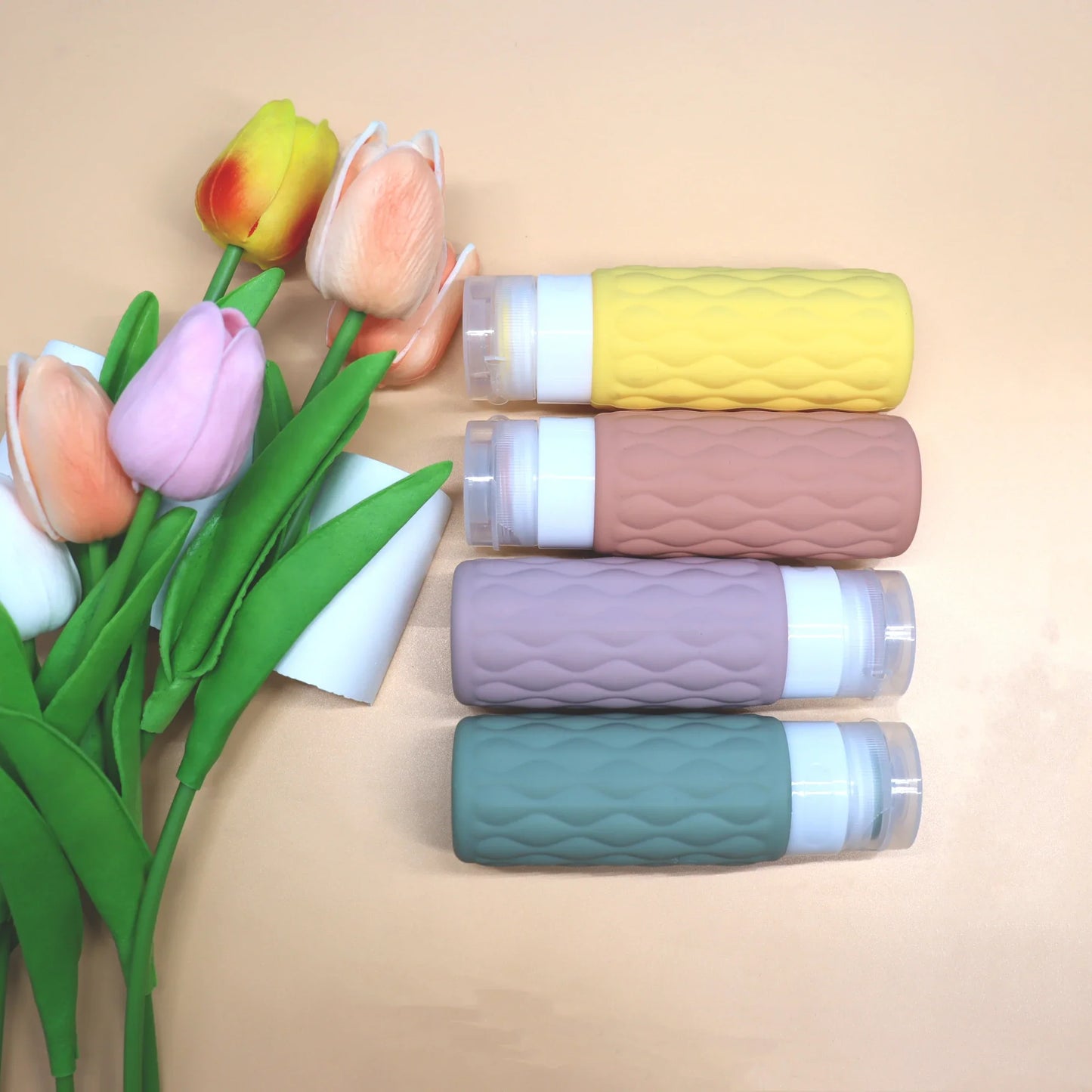 Norvo | FlexiFill Refilldusjflasker Sett | Myke silikonflasker og spraybeholdere | Lekkasjefri og TSA-kompatibel | For sjampo, lotion og kosmetikk