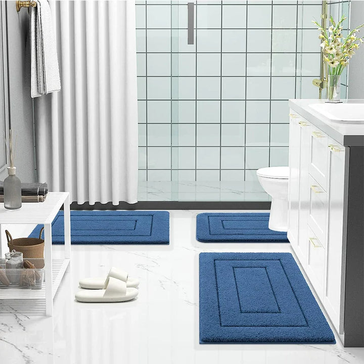 Baderomsmatte Mikrofiber Anti-Sklipp – Dobbeltlag Badmatte | Svært Absorberende & Myk | Komfort Dørmatte | Skanto