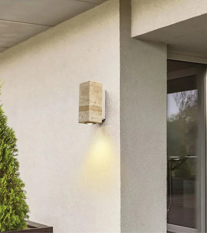 Skanto | Moderne Naturlig LED Vegglampe laget av Travertin