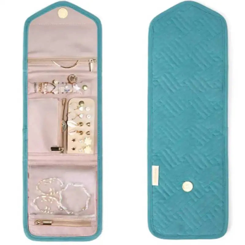 Norvo | Smykkepose Velmora Roll | Sammenleggbar & Plassbesparende | For Reise & Hjem | Fløyelsutseende i 3 farger