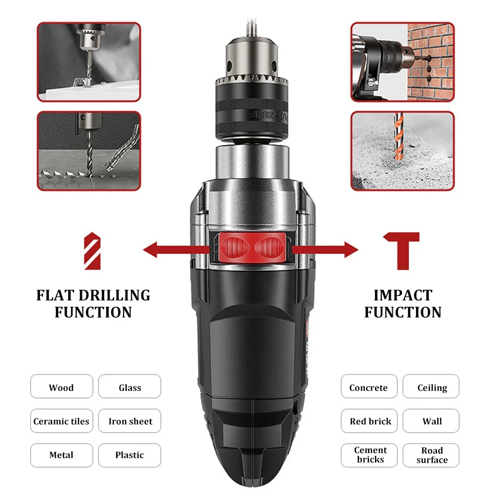 Skanto | 780W Elektrisk Hammer & Boremaskin med Variabel Hastighet – DrillForce