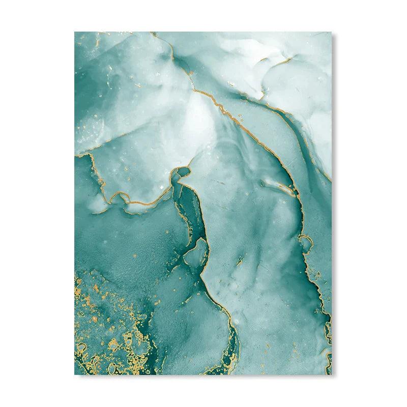 Modern Abstract Aquatic Floating Marble Print Wall Art Fine Art Canvas Prints Pictures for Living Room Dining Room Home Office Decor | Skanto