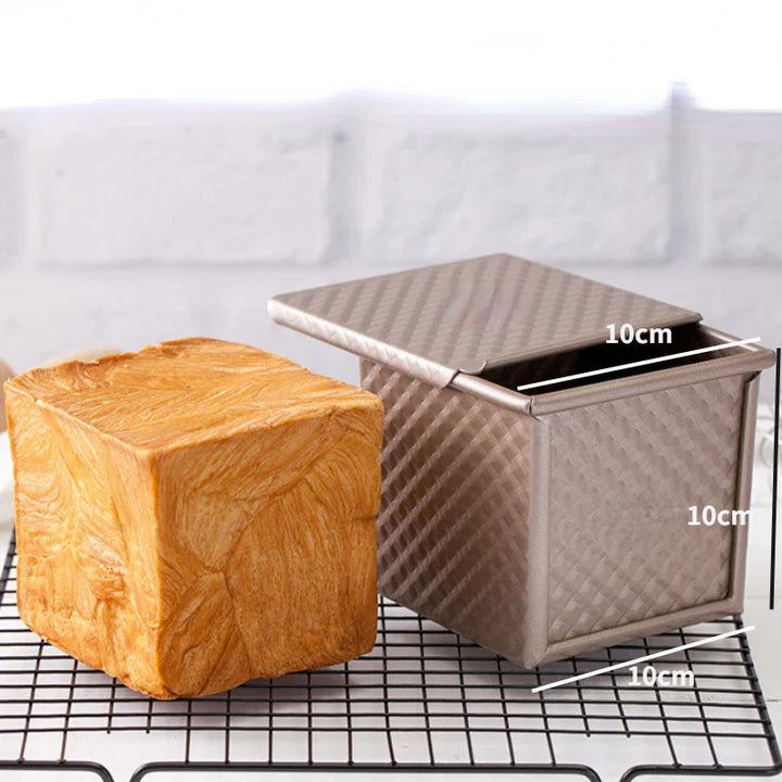 Skanto | Premium Non-stick Aluminiumlegering Toastbokser med lokk - Ulike størrelser (250g/450g/600g/750g/900g/1000g) for baking av brød og kaker