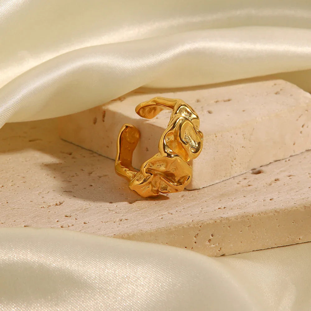Skanto | Justerbar Teksturert Lava Ring